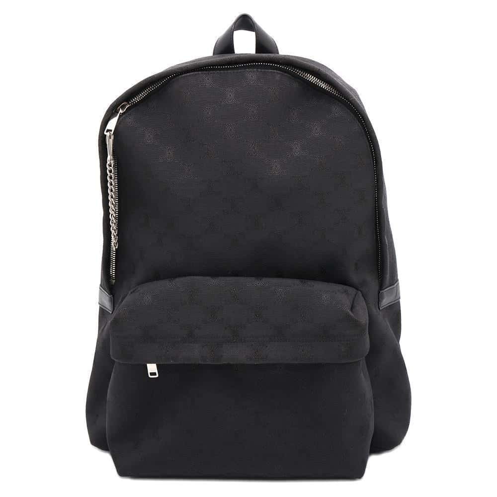 Celine Triomphe Canvas Backpack Rucksack Daypack Black Bag - Picture 1 of 12